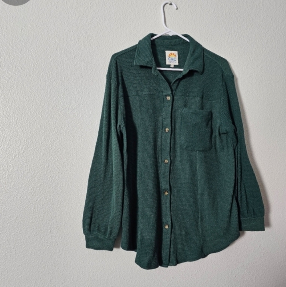 Green Button-Up Shirt Sz M